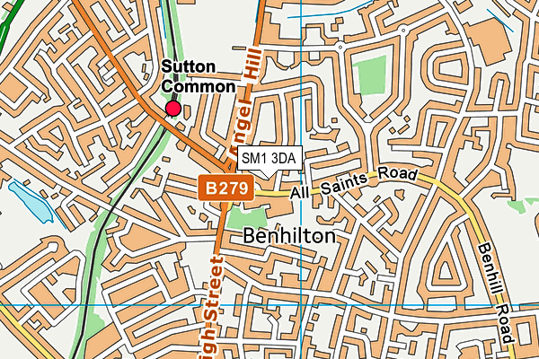 All Saints Benhilton CofE Primary School map (SM1 3DA) - OS VectorMap District (Ordnance Survey)