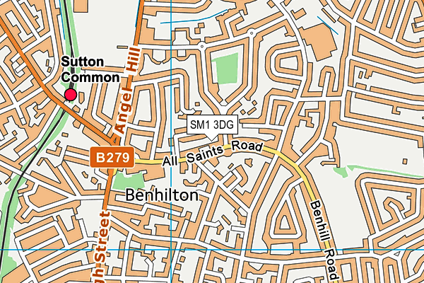 SM1 3DG map - OS VectorMap District (Ordnance Survey)