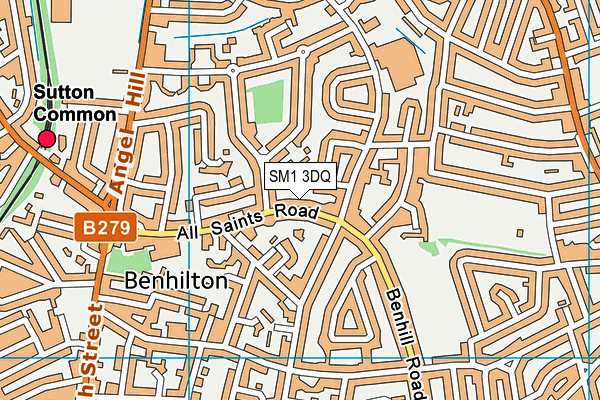 SM1 3DQ map - OS VectorMap District (Ordnance Survey)