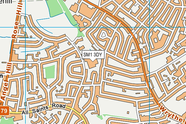Greenshaw High School map (SM1 3DY) - OS VectorMap District (Ordnance Survey)