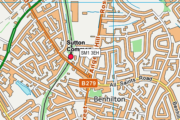 SM1 3EH map - OS VectorMap District (Ordnance Survey)