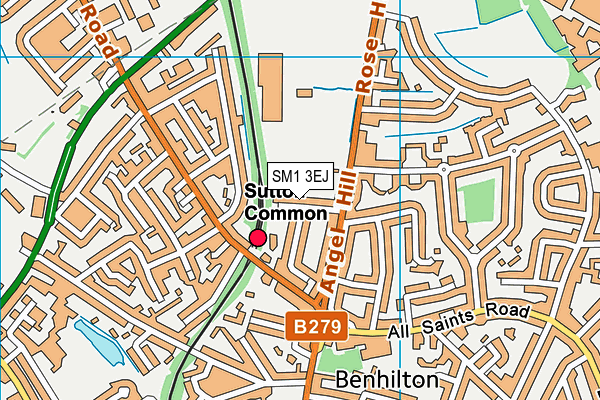 SM1 3EJ map - OS VectorMap District (Ordnance Survey)