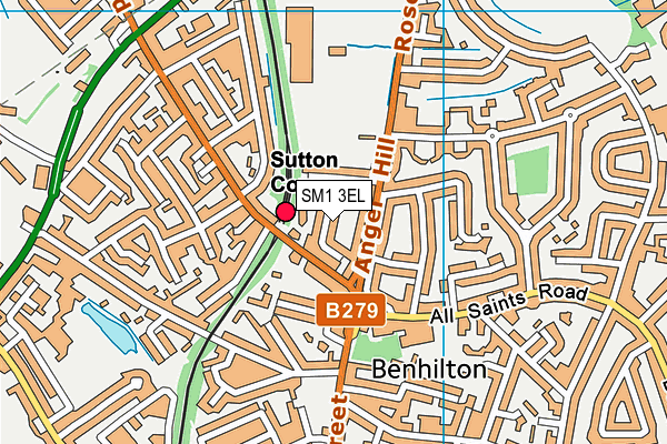 SM1 3EL map - OS VectorMap District (Ordnance Survey)