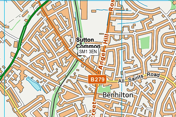 SM1 3EN map - OS VectorMap District (Ordnance Survey)