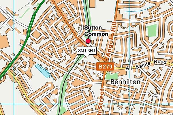 SM1 3HJ map - OS VectorMap District (Ordnance Survey)