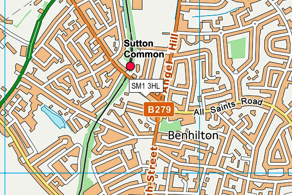 SM1 3HL map - OS VectorMap District (Ordnance Survey)