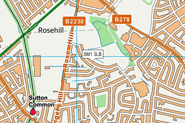 SM1 3LB map - OS VectorMap District (Ordnance Survey)