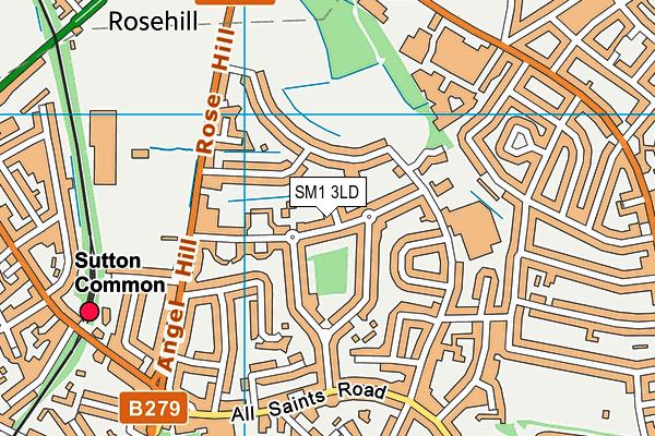 SM1 3LD map - OS VectorMap District (Ordnance Survey)