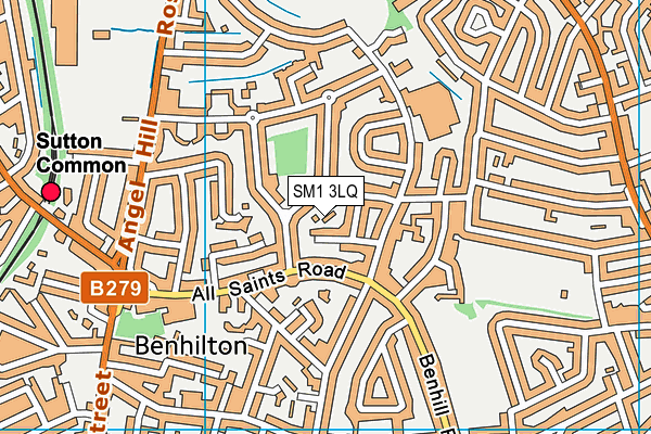 SM1 3LQ map - OS VectorMap District (Ordnance Survey)