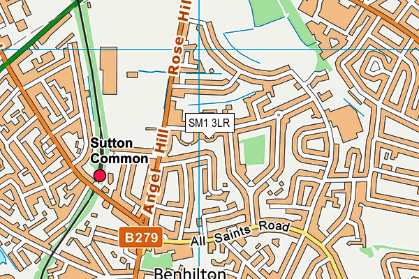 SM1 3LR map - OS VectorMap District (Ordnance Survey)