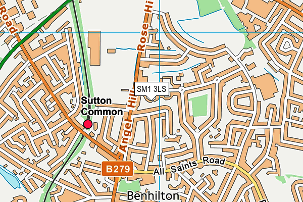 SM1 3LS map - OS VectorMap District (Ordnance Survey)