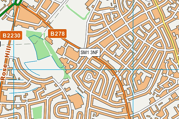 SM1 3NF map - OS VectorMap District (Ordnance Survey)
