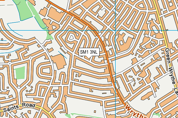 SM1 3NL map - OS VectorMap District (Ordnance Survey)
