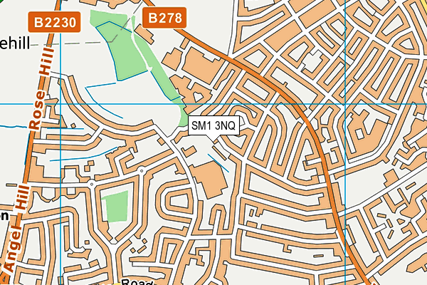 SM1 3NQ map - OS VectorMap District (Ordnance Survey)