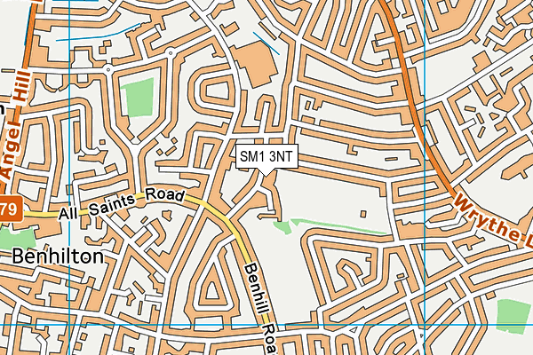 SM1 3NT map - OS VectorMap District (Ordnance Survey)