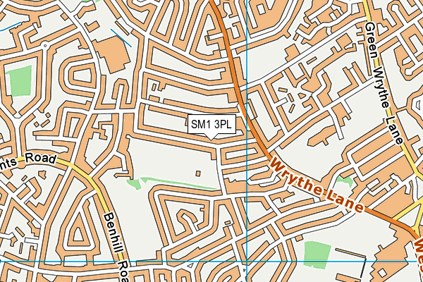 SM1 3PL map - OS VectorMap District (Ordnance Survey)