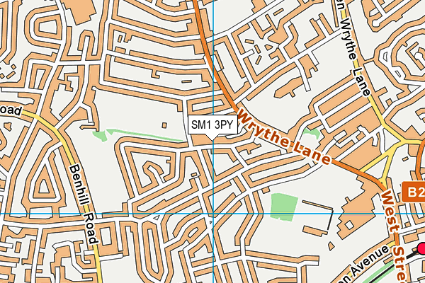 SM1 3PY map - OS VectorMap District (Ordnance Survey)