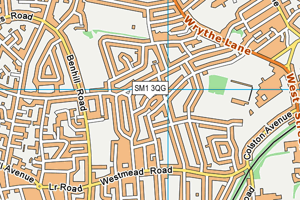 SM1 3QG map - OS VectorMap District (Ordnance Survey)