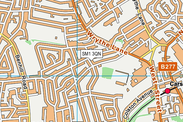 SM1 3QN map - OS VectorMap District (Ordnance Survey)