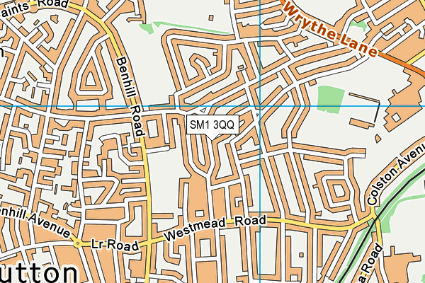 SM1 3QQ map - OS VectorMap District (Ordnance Survey)