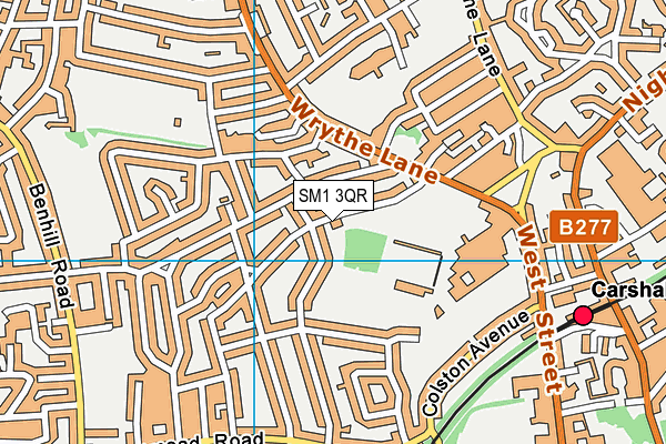 SM1 3QR map - OS VectorMap District (Ordnance Survey)