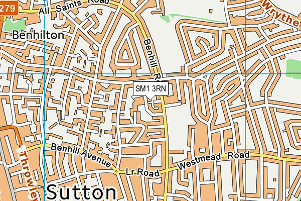 SM1 3RN map - OS VectorMap District (Ordnance Survey)