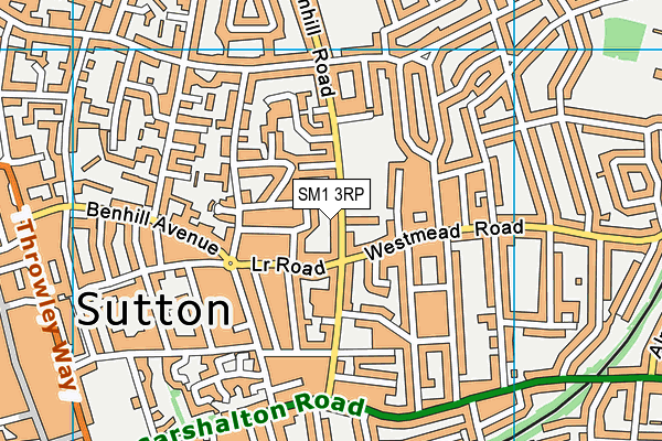 SM1 3RP map - OS VectorMap District (Ordnance Survey)