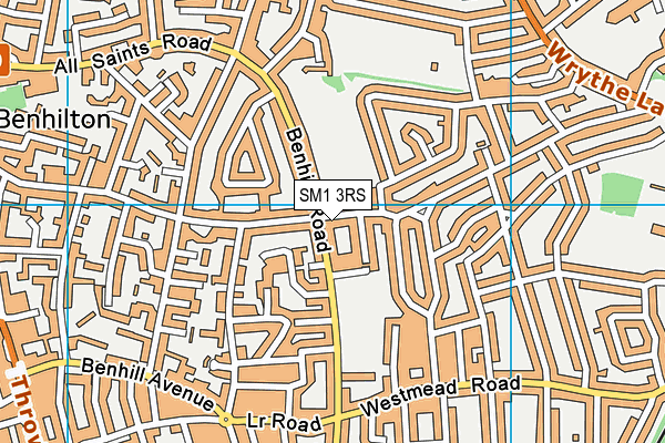 SM1 3RS map - OS VectorMap District (Ordnance Survey)