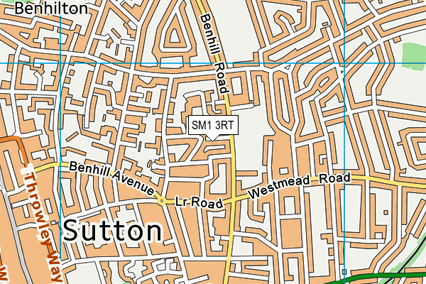 SM1 3RT map - OS VectorMap District (Ordnance Survey)