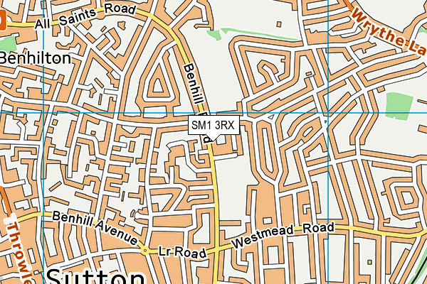 SM1 3RX map - OS VectorMap District (Ordnance Survey)