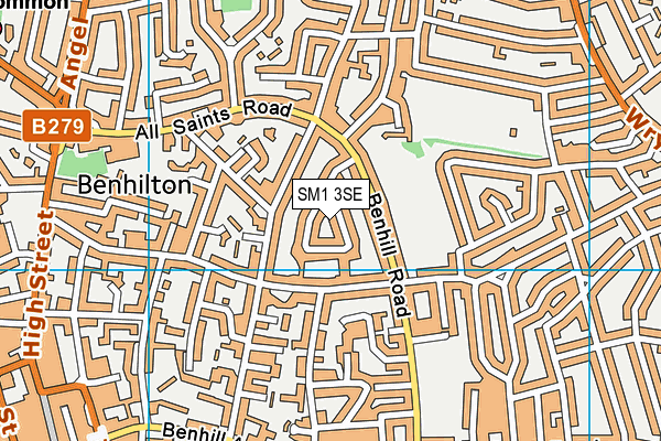 SM1 3SE map - OS VectorMap District (Ordnance Survey)