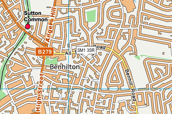 SM1 3SR map - OS VectorMap District (Ordnance Survey)