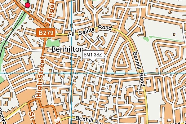 SM1 3SZ map - OS VectorMap District (Ordnance Survey)