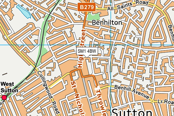 Map of DEVONSHIRE HOUSE (SUTTON) RESIDENTS COMPANY LIMITED at district scale