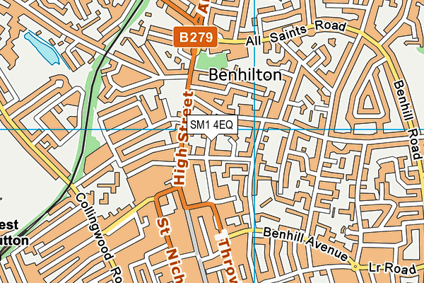 SM1 4EQ map - OS VectorMap District (Ordnance Survey)