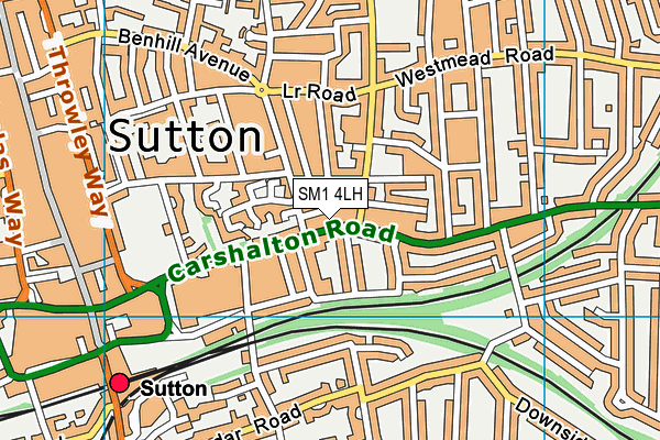 SM1 4LH map - OS VectorMap District (Ordnance Survey)