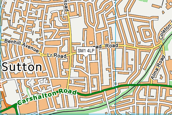 SM1 4LP map - OS VectorMap District (Ordnance Survey)