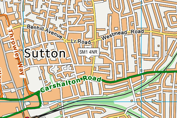 SM1 4NR map - OS VectorMap District (Ordnance Survey)