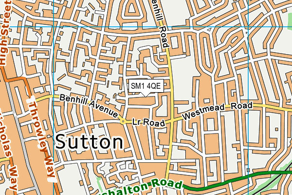 SM1 4QE map - OS VectorMap District (Ordnance Survey)