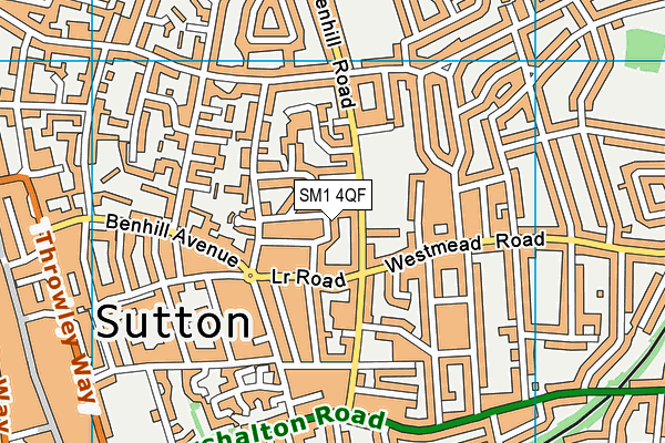 SM1 4QF map - OS VectorMap District (Ordnance Survey)