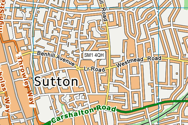 SM1 4QH map - OS VectorMap District (Ordnance Survey)