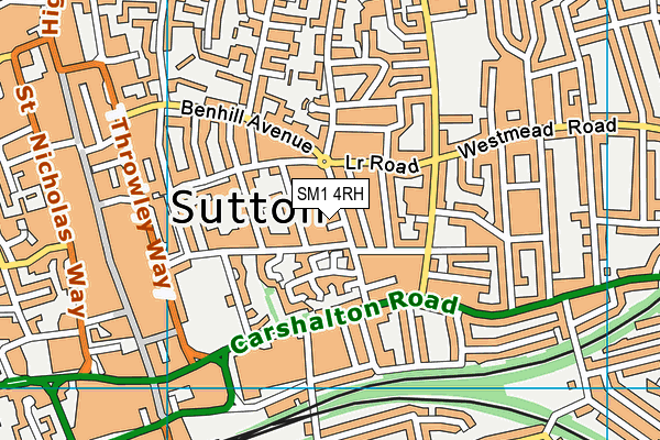 SM1 4RH map - OS VectorMap District (Ordnance Survey)