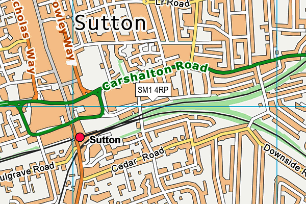 SM1 4RP map - OS VectorMap District (Ordnance Survey)