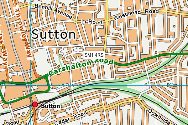 SM1 4RS map - OS VectorMap District (Ordnance Survey)