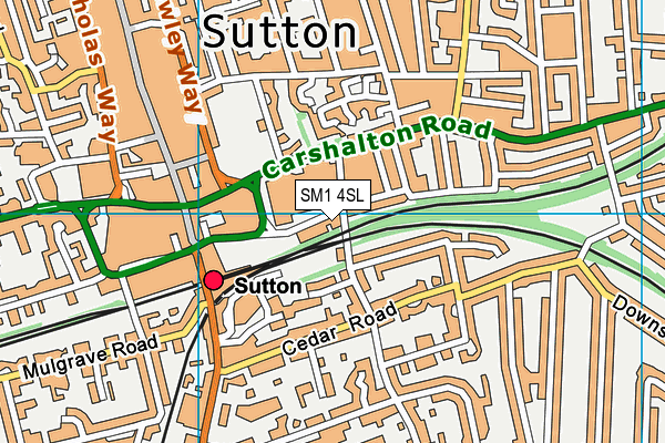 SM1 4SL map - OS VectorMap District (Ordnance Survey)