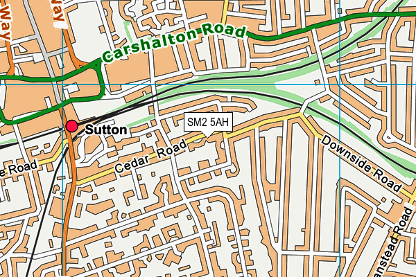 SM2 5AH map - OS VectorMap District (Ordnance Survey)