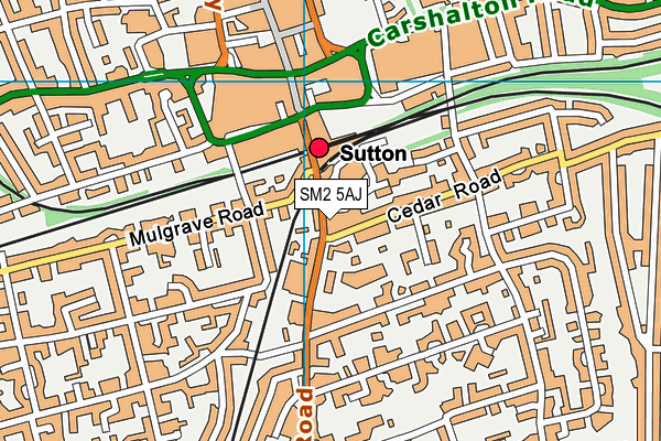 Anytime Fitness (Sutton) map (SM2 5AJ) - OS VectorMap District (Ordnance Survey)