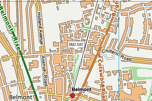 SM2 5AT map - OS VectorMap District (Ordnance Survey)