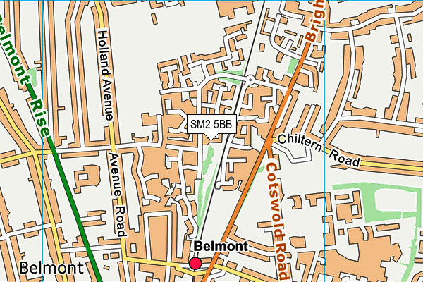 SM2 5BB map - OS VectorMap District (Ordnance Survey)
