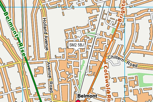 SM2 5BJ map - OS VectorMap District (Ordnance Survey)